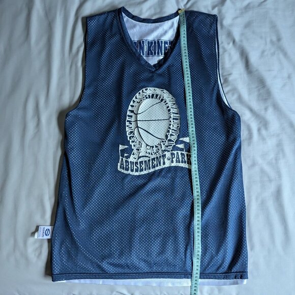 White/Blue Reversible Dazzle Basketball Jersey - Picture 5 of 8